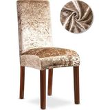 Arife Home Kaliteli Likralı Kadife Sandalye Örtüsü Yıkanabilir Esnek Sandalye Kılıfı Mutfak Sandalye Örtüsü Sandalye Koruma Tek adet - 35 x 50 cm - Koyu Vizon