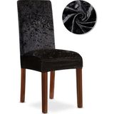 Arife Home Kaliteli Likralı Kadife Sandalye Örtüsü Yıkanabilir Esnek Sandalye Kılıfı Mutfak Sandalye Örtüsü Sandalye Koruma Tek adet - 35 x 50 cm - Siyah