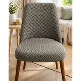 Arife Home Mutfak Sandalye Kılıfı-Tek Adet Kaliteki Tam Saran Yıkanabilir Oval Sandalye Örtüsü Chair Cover - 55 x 55 cm