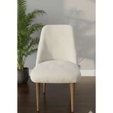 Arife Home Mutfak Sandalye Kılıfı-Tek Adet Kaliteki Tam Saran Yıkanabilir Oval Sandalye Örtüsü Chair Cover - Krem - 55 x 55 cm