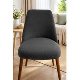 Arife Home Mutfak Sandalye Kılıfı-Tuğla Desen Tek Adet Kaliteki Tam Saran Yıkanabilir Oval Sandalye Örtüsü Chair Cover - 55 x 55 cm - Antrasit