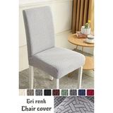 Arife Home Sandalye Kılıfı ,lıkralı ,yıkanabılır 1 Adet Krem Renk Yüksek Kalite - 35 x 45 cm - Gri