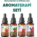 Arifoğlu Aromaterapi 4'lü Uçucu Yağ Seti | Portakal Lavanta Okaliptus Nane Yağı | Buhurdanlık Difüzör Için %100 Saf Bitkisel Esansiyel Yağ Seti 4X20 ml - 80 ml