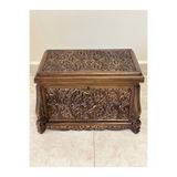 Arıkmert El Sanatları Maraş El Oyma Ceviz Ahşap Çeyiz Sandığı – 50x30x30 cm | Erva Natural Model