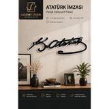 Arıkoğlu Reklam ve Yapı Atatürk İmzası Duvar Dekoru 1 mm Aynalı Pleksi 3 mm MDF Kendinden Yapışkanlı Dekoratif Duvar Süsü