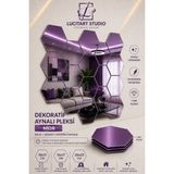 Arıkoğlu Reklam Ve Yapı Lucitart Aynalı Pleksi Petek Duvar Dekoru | Kendinden Yapışkanlı Dekoratif Altıgen Ayna | Tekli | 9 Renk | 10X11 - 15X17 - 20X23 cm - 20 x 23 - Mor