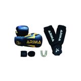 ARIMA Boks Eldiven Seti & Kick Boks Eldiveni & Muay Thai Eldiveni Bandaj Dişlik Kaval Ayaküstü Set -10 oz