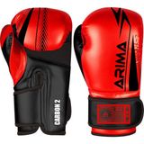 ARIMA Carbon2 Boks Kickboks Muay Thai (Kickboks Müsabaka) Eldiveni 8-10- 12 Oz - Kırmızı