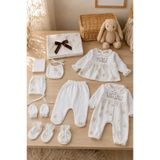 Arin Baby 10'LU MÜSLİN ÇİÇEKLİ YENİ DOĞAN KIZ BEBEK HASTANE ÇIKIŞI/%100 PAMUK MÜSLİN KIZ BEBEK ZIBIN SET
