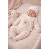Arin Baby 5 'Lİ FİYONKLU AYICIK DESENLİ %100 PAMUK YENİ DOĞAN KIZ BEBEK HASTANE ÇIKIŞ SETİ/KIZ BEBEK ZIBIN SET