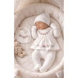 Arin Baby 5 PARÇA ORGANİK PAMUKLU ÇİÇEK NAKIŞLI YENİ DOĞAN KIZ BEBEK HASTANE ÇIKIŞ SETİ/KIZ BEBEK ZIBIN SET