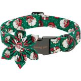 ARING PET Noel Köpek Yaka-Yeşil Noel Baba Köpek Tasması Çiçek, Ayarlanabilir Pamuk Noel Pet Yaka Kız Yavru Yaka