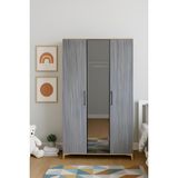 Arion Ege 3 Kapaklı Çekmeceli Genç Odası Dolabı | %100 MDF Kalitesi | REHAU Kaplama Kapaklar | Ağaç Ayaklar | 1.Sınıf Malzeme Kalitesi - Gri