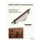 Arion EMİR 1 ADET 64 mm (6,4 cm ) ANTİK BAKIR Kulp Lüks Alüminyum Eskitme Dolap Mutfak Çekmece Kulp