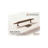 Arion EMİR 64 MM ( 6.4 CM ) ANTİK SARI 5 ADET Kulp Lüks Alüminyum Eskitme Dolap Mutfak Çekmece Kulp