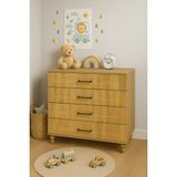 Arion Kids Alin Wood 4 Çekmeceli MDF Şifonyer | Birinci Sınıf MDF Kalitesi | REHAU Kaplama Çekmece Yüzeyleri | Ağaç Ayaklı | Riviera Renk - Montajsız