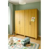 Arion Kids Alin Wood MDF 4 Kapaklı Genç Odası Dolabı | REHAU Kaplama Kapaklar | Ağaç Ayaklar - Montajsız