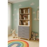 Arion Kids Ege MDF Çekmeceli Şifonyer ve Kitaplık Set | REHAU Kaplama Çekmece Yüzeyleri | Ağaç Ayaklar - Montajsız