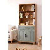 Arion Kids Gülsün Kapaklı Şifonyer ve Kitaplık Set | %100 MDF Kalitesi | Ağaç Ayaklar | Estetik Renkler - Montajsız