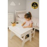 Arion Kids MDF Çocuk Aktivite Masası | Açılabilir Kapaklı | Ergonomik Tasarım | 1 Sandalye 1 Masa - Beyaz
