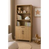 Arion Kids Pera Wood MDF Kapaklı Şifonyer ve Kitaplık Set | REHAU Kaplama Kapak ve Çekmeceler | Ağaç Ayaklar - Montajsız