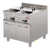 Arisco EF922 Seri Profesyonel 850x900x900 cm 2x24 lt Tahliyeli Dolaplı 90'lık Elektrikli Fritöz