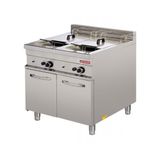 Arisco GF922 2x20 lt Doğalgaz Ce Belgeli Tahliyeli Dolaplı Profesyonel Seri 850x900x900 cm Gazlı Fritöz