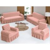 Arısoy 3+3+1+1 Jakarlı Koltuk Örtüsü Takımı - Pembe