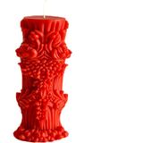 Arista Candle Mystic Pillar, Gizemlii-Sütun, Dekoratif 2 Adet Mum & Kandil - Kırmızı