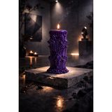 Arista Candle Mystic Pillar, Gizemlii-Sütun, Lavanta Kokulu Dekoratif 2 Adet Mum & Kandil - Koyu Mor