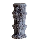 Arista Candle Mystic Pillar, Gizemlii-Sütun, Okyanus Kokulu Dekoratif 2 Adet Mum & Kandil - Gri