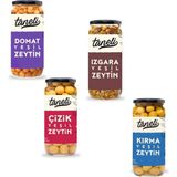 Ariste Taneli 4’lü Yeşil Zeytin Seti – 1.200 gr (Çizik, Kırma, Domat, Izgara) - 1,2 kg