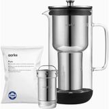 Arıtıcı Cam ve Paslanmaz Çelik Su Filtresi Sürahisi 2.4l + Saf Filtre Granülleri - Gümüş - 2 lt
