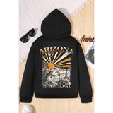 Arizona Baskılı Erkek - Kız Çocuk Rahat Kalıp Sweatshirt - 11 - 12 Yaş - Siyah