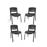 Arj 4 Lü Office Furniture & Desing Siyah Ofis Büro Bekleme Misafir Form Koltuğu Sandalyesi