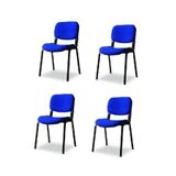 Arj I Office Furniture & Desing Mavi Ofis Büro Bekleme Misafir Form Koltuğu Sandalyesi 4Lı 012