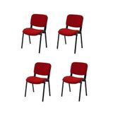 Arj I Office Furniture & Desing Mavi Ofis Büro Bekleme Misafir Form Koltuğu Sandalyesi 4Lü 013