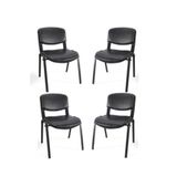Arj I Office Furniture & Desing Siyah Ofis Büro Bekleme Misafir Form Koltuğu Sandalyesi 4Lü 00712