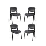 Arj I Office Furniture & Desing Siyah Ofis Büro Bekleme Misafir Form Koltuğu Sandalyesi 4lü 008