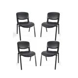 Arj I Office Furniture & Desing Siyah Ofis Büro Bekleme Misafir Form Koltuğu Sandalyesi 4Lü 009