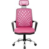 Arji Pembe Ofis Koltuğu Pembe Ergonomik Tasarım Kumaş Materyal 360° Dönebilen Tekerlek ile Konfor