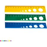 Ark 15 cm Çok Fonksiyonlu Renkli Cetvel ve Daire Şablonu Seti - 5 Adet - Çok Renkli