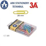 Ark 3A Pvc Kaplı Renkli Ataş Seti 28 Mm 2 Adet