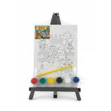 Ark Çizimli Plastik Pres Tuval Seti 18 X 24 Cm (Akrilik Boya + Fırça)