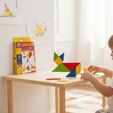 Ark Eğitici Tangram Zeka Geliştirici Set Matematik Temalı Şekiller ve Renkler İçin 14 Parça Plastik