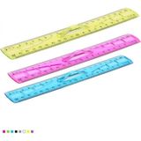 Ark Ergonomik Tutamaçlı 20 cm Şeffaf Cetvel - 5 Adet - Çok Renkli