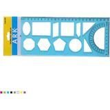 Ark Geometrik Çizim Şablonu ve Cetvel Seti 25 cm - 2 Adet - Çok Renkli
