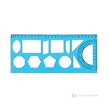 Ark Geometrik Şablon Cetveli No:1 1 Adet Mavi Renk 25 cm Ölçülerle Tasarım İçin