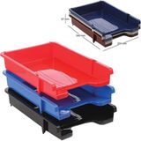 Ark Plastik Tekli Evrak Rafı 34 × 25 × 6,7 cm Siyah veya Mavi Renk Seçenekleriyle