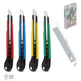 Ark Profesyonel 18 Mm Maket Bıçağı Seti Ve Yedek Bıçak Kutusu Karışık Renk 1 Adet Maket Bıçağı 10'Lu Yedek Bıçak